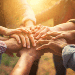 People holding hands together